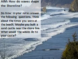 AIM: How do waves shape the Shoreline?
