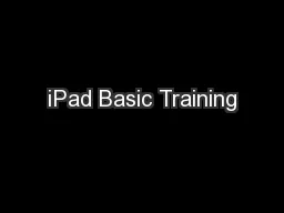 iPad Basic Training
