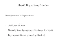 Sherif Boys Camp Studies