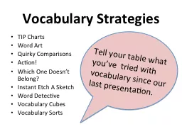 Vocabulary Strategies