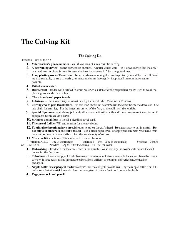 The Calving Kit