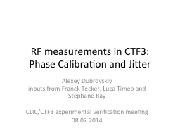 RF measurements in CTF3: