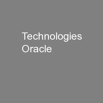 Technologies Oracle