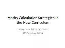Maths Calculation Strategies in the New Curriculum