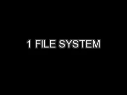 1 FILE SYSTEM