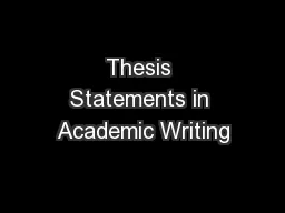 Thesis Statements in Academic Writing