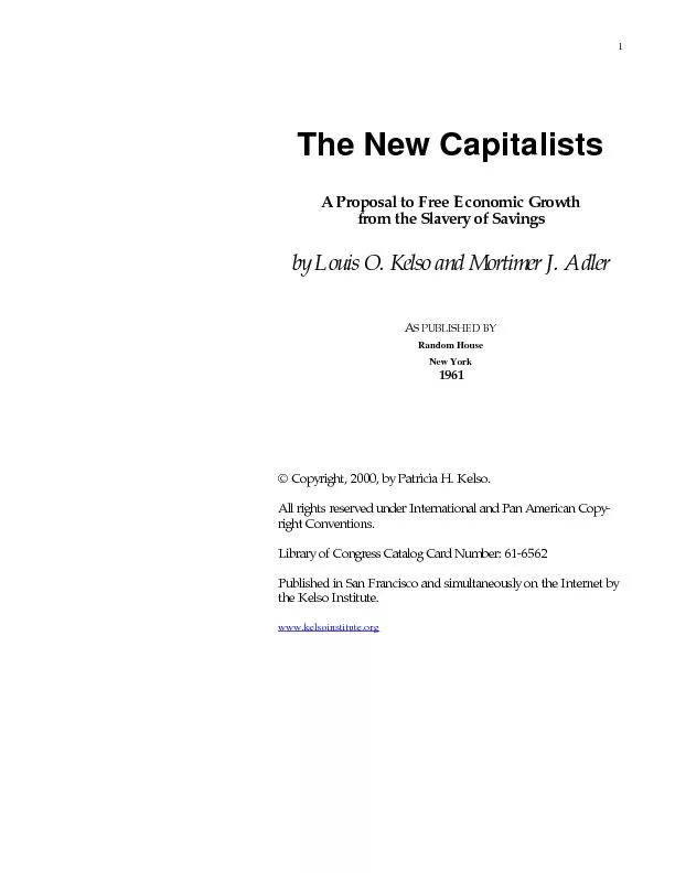 The New Capitalists  A Proposal to Free Economic Growth  from the Sla