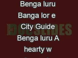 Banga lor e City Guide inning by Applying Thought  Banga lor e City Guide Benga luru Banga