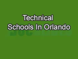 Technical Schools In Orlando