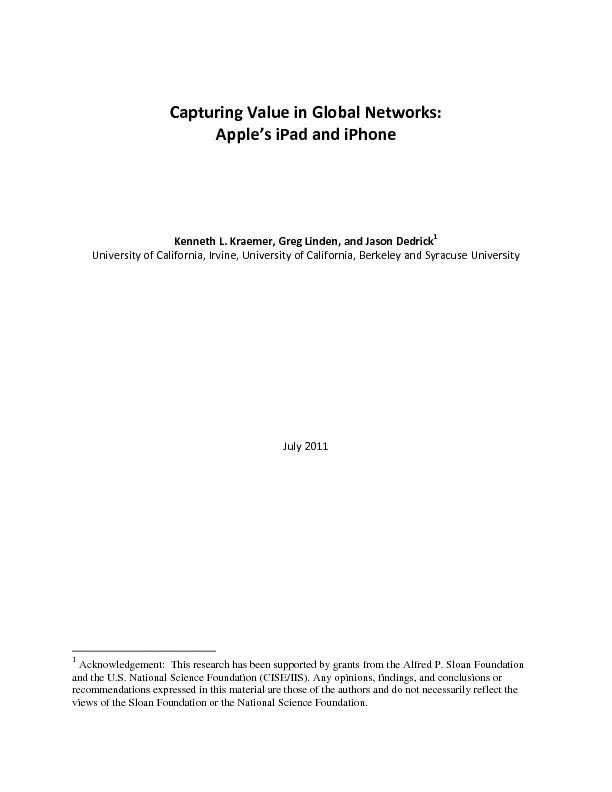 Capturing Value in Global Networks: