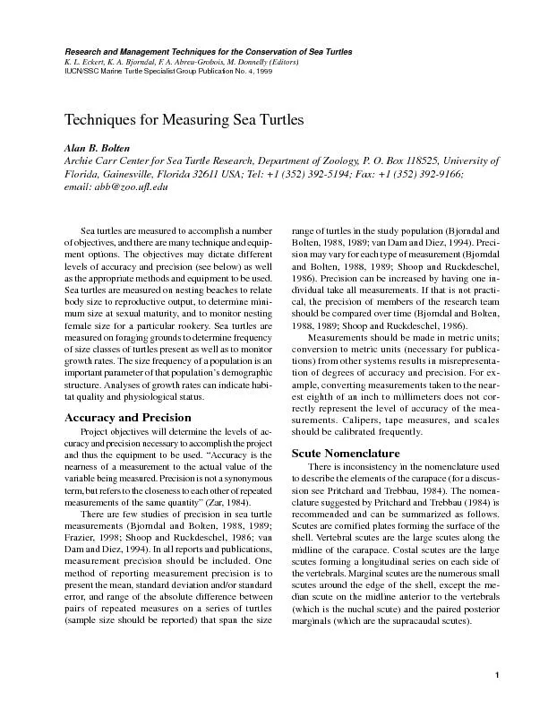 Research and Management Techniques for the Conservation of Sea Turtles