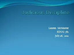 Judicious Discipline