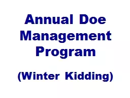 Annual Doe Management Program