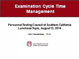 Examination Cycle Time Management
