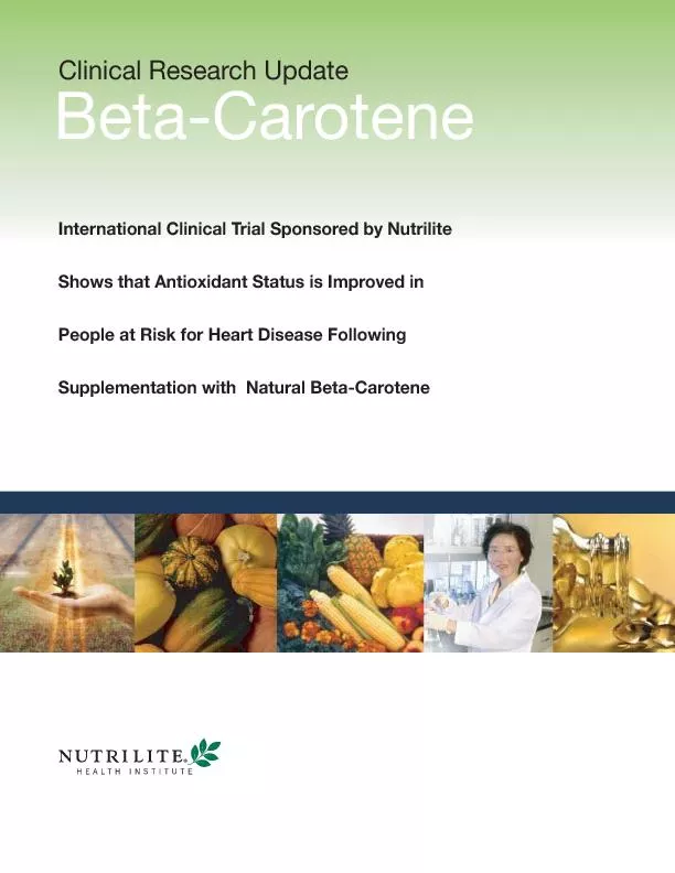 Clinical Research UpdateBeta-CaroteneInternational Clinical Trial Spon