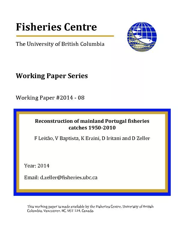 This working paper is made available by the Fisheries Centre, Universi