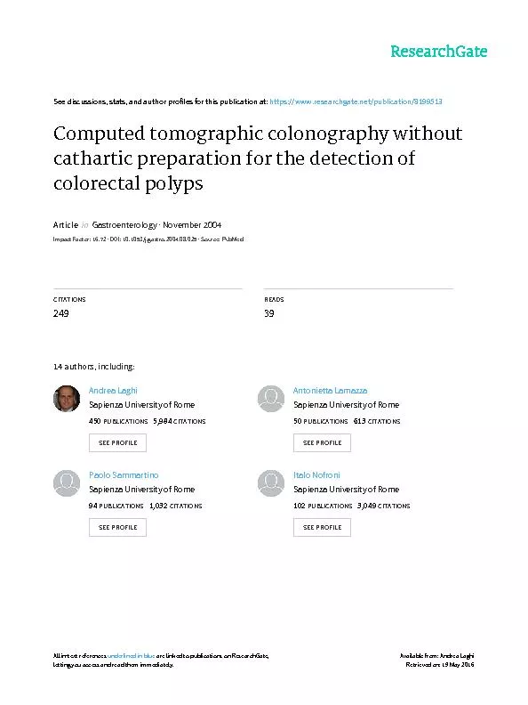 ComputedTomographicColonographyWithoutCatharticPreparationfortheDetect