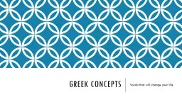 Greek Concepts