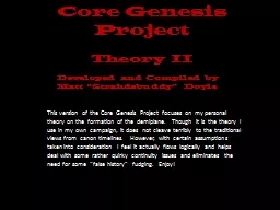 Core Genesis Project