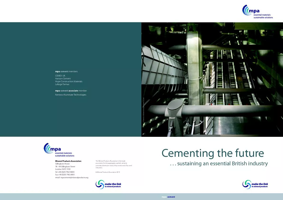Cementing the future. . . sustaining an essential British industry
...