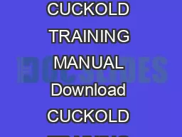 Read and Download PDF File Cuckold Training Manual PDF Ebook Library CUCKOLD TRAINING