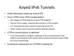 Keyed IPv6 Tunnels