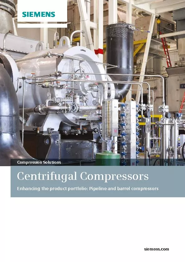 Centrifugal CompressorsEnhancing the product portfolio: Pipeline and b