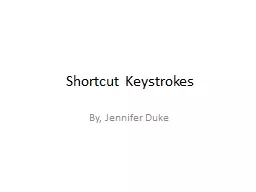 Shortcut Keystrokes