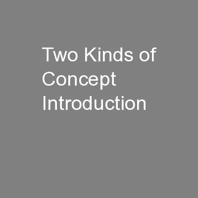 Two Kinds of Concept Introduction