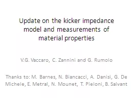 Update on the kicker impedance model and measurements of ma
