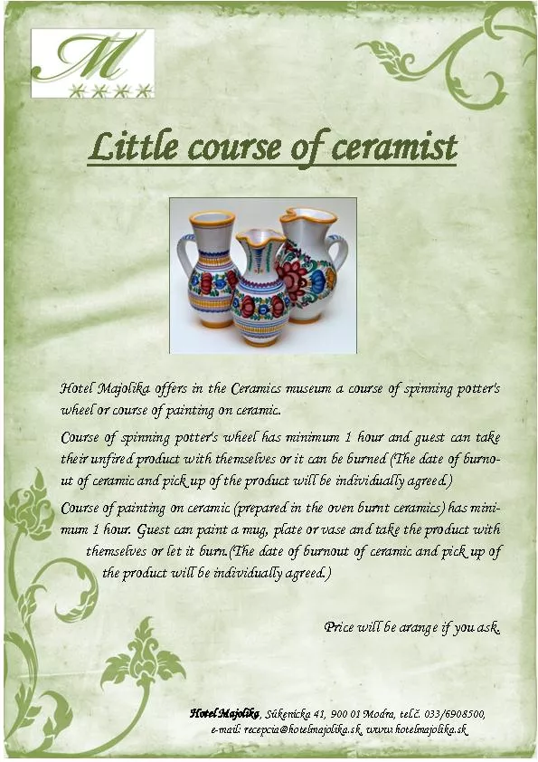 Little course of ceramist