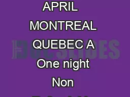 WORLD IRISH DANCING CHAMPIONSHIP MARCH  APRIL   MONTREAL QUEBEC A One night Non Refundable