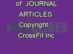  of  JOURNAL ARTICLES Copyright   CrossFit Inc
