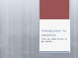 Introduction to ceramics