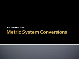 Metric System Conversions