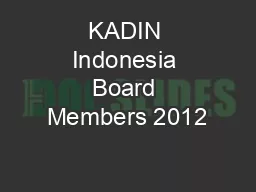 KADIN Indonesia Board Members 2012