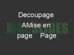 Decoupage AMise en page    Page