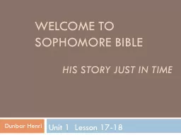 Welcome to Sophomore Bible