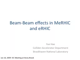 Beam-Beam effects in MeRHIC and eRHIC