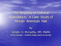 The Impacts of Cultural Assimilation: A Case Study of Afric