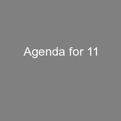 Agenda for 11