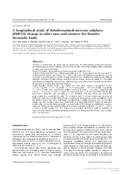 CLINICAL STUDY A longitudinal studyof dehydroepiandrosterone sulphate DHEAS change in