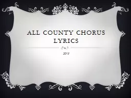 All County Chorus Lyrics