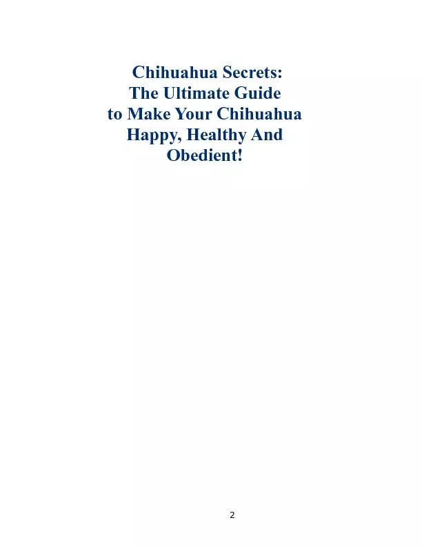 Table of Contents1. What Is A Chihuahua? .............................