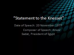 “Statement to the Knesset”
