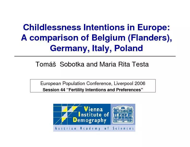 Childlessness Intentions in Europe: A comparison of Belgium (Flanders)