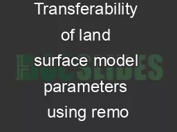 Transferability of land surface model parameters using remo