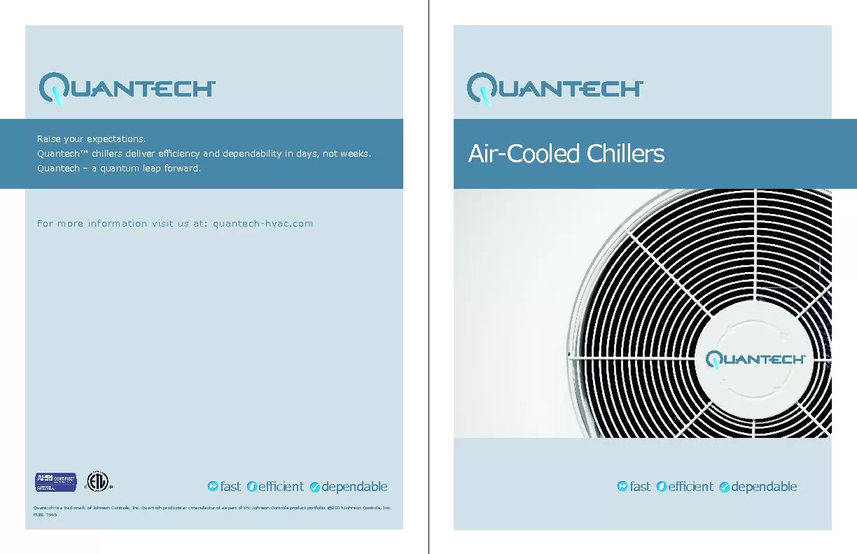 Quantech is a trademark of Johnson Controls, Inc. Quantech products ar
