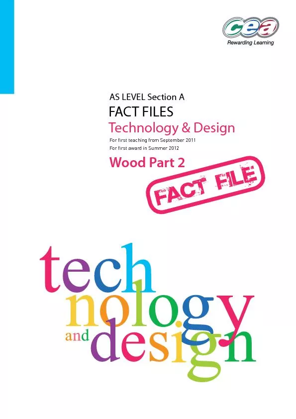 FACT FILESTechnology & DesignAS LEVEL Section AFor rst teaching from