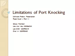 Limitations of Port Knocking